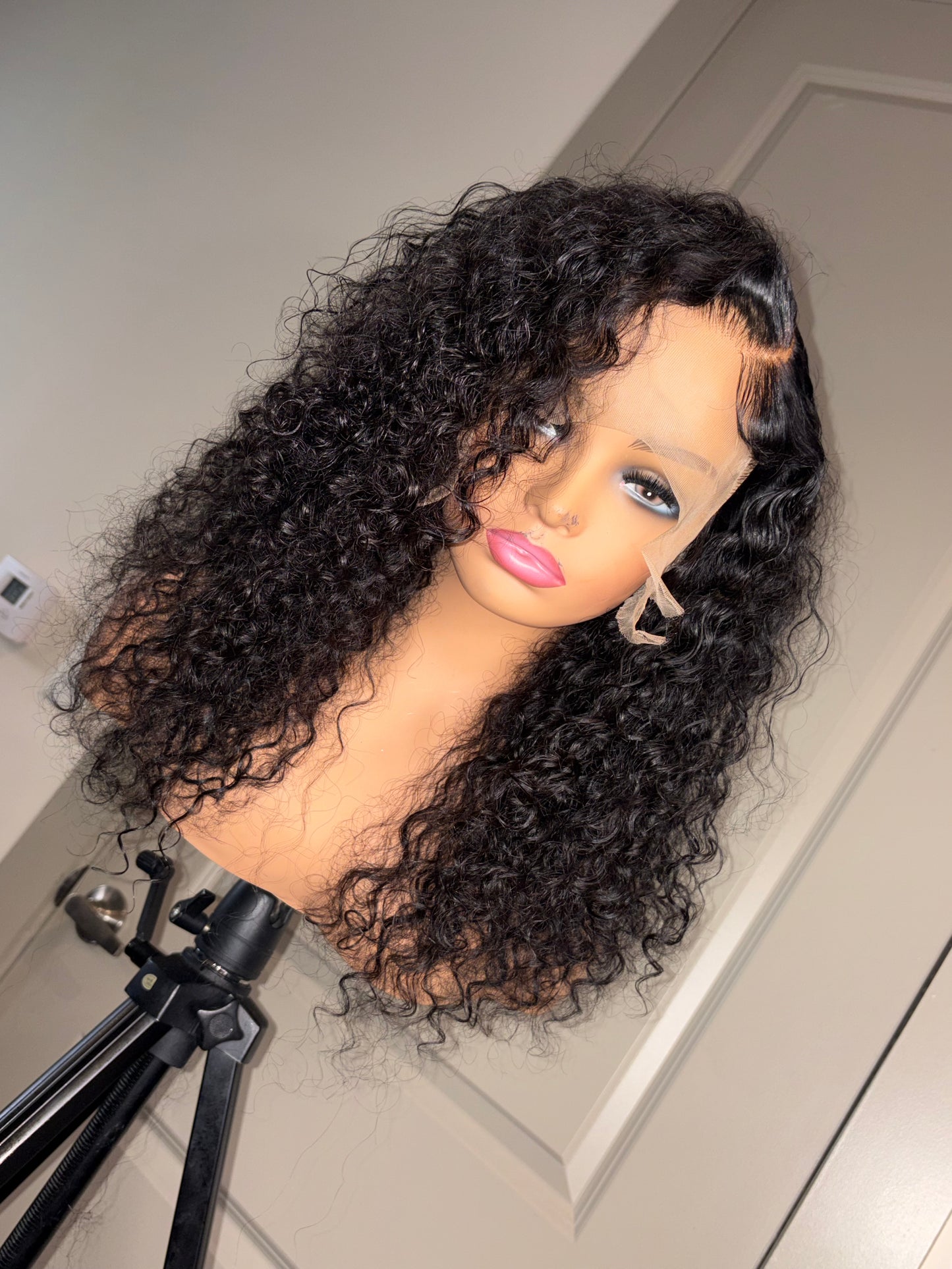 13x6 Transparent Lace Front Deep Wave Wig – 24" Brazilian Virgin Hair