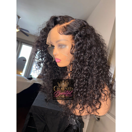 13x6 Transparent Lace Front Deep Wave Wig – 24" Brazilian Virgin Hair