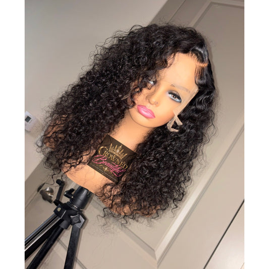 13x6 Transparent Lace Front Deep Wave Wig – 24" Brazilian Virgin Hair